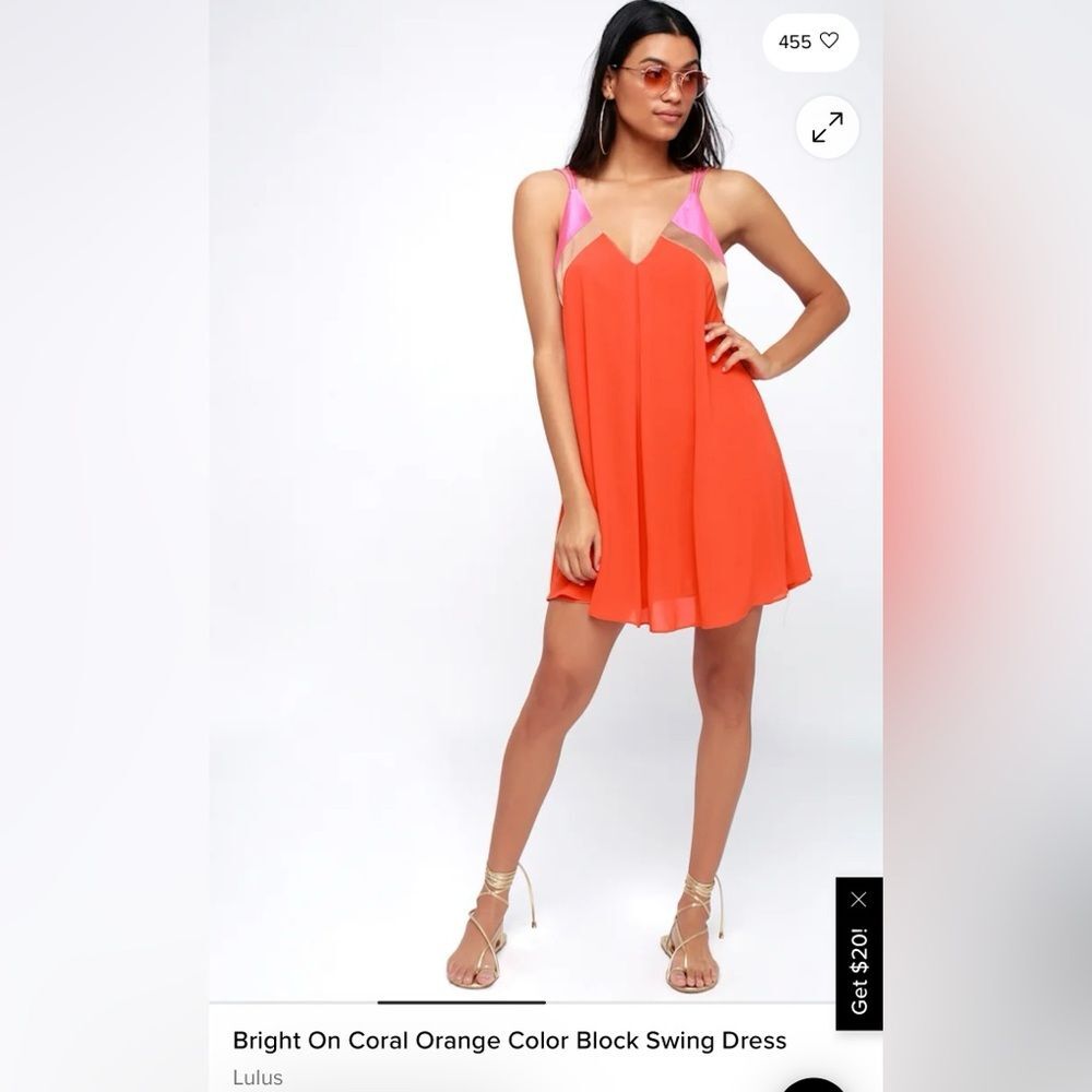 Lulu's Bold Orange and Pink Swing Dress
